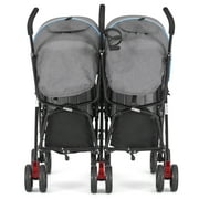 Dream On Me Volgo Twin Umbrella Stroller, Blue and Dark Grey