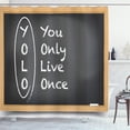 thumbnail image 1 of Ambesonne YOLO Shower Curtain, Life Words on Chalkboard, 69"Wx75"L, Charcoal Grey Pale Brown, 1 of 3
