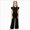Black, variant on WXFAZCVU Girls 2 Piece Outfits Buttons Down Shirt and Elastic Waist Pants Casual Dressy Suit Size 8-9 Years