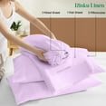 thumbnail image 3 of Egyptian Cotton Sheets Super Single (48" x 84") Size Sheet Set, 4-PCs Bed Sheets, Bedding Sheets & Pillowcases, Super Single Size, Fits 9-12" Deep Pocket Sheets, 600-TC Cotton Sheets, Lavender, 3 of 8