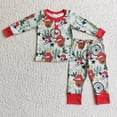 thumbnail image 1 of Venta al por mayor de pijamas de dinosaurios de Navidad para niños, conjunto de manga larga para niño y niña, pantalones para niños, ropa de dormir para niños pequeños, ropa de dormir, 1 of 2