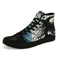 thumbnail image 4 of Coolcustomize Women's Gothic Halloween High-Top Sneakers - Enchanted Witch Print, Lightweight Breathable Trainers with Lace-Up Closure, Black & Blue Design for Casual Streetwear, Fashionable Footwear, 4 of 10