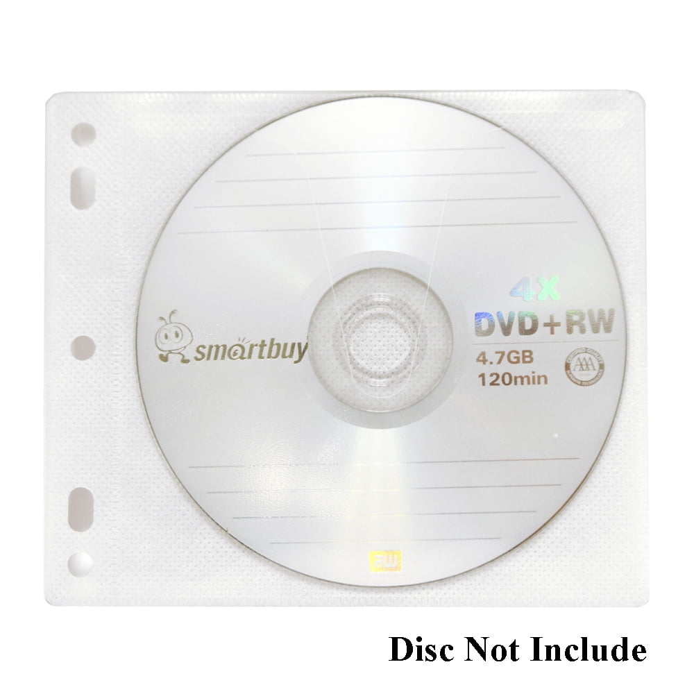 500 Pack Non Woven CD DVD Disc Single Side White Binder Sleeve Plastic