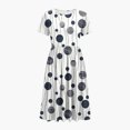 thumbnail image 6 of Lopecy-Sta Womens Dresses Short Sleeve Round Neck Geometric Print A Line Midi Dress Casual Summer Beach Vacation Party Dress, 6 of 7