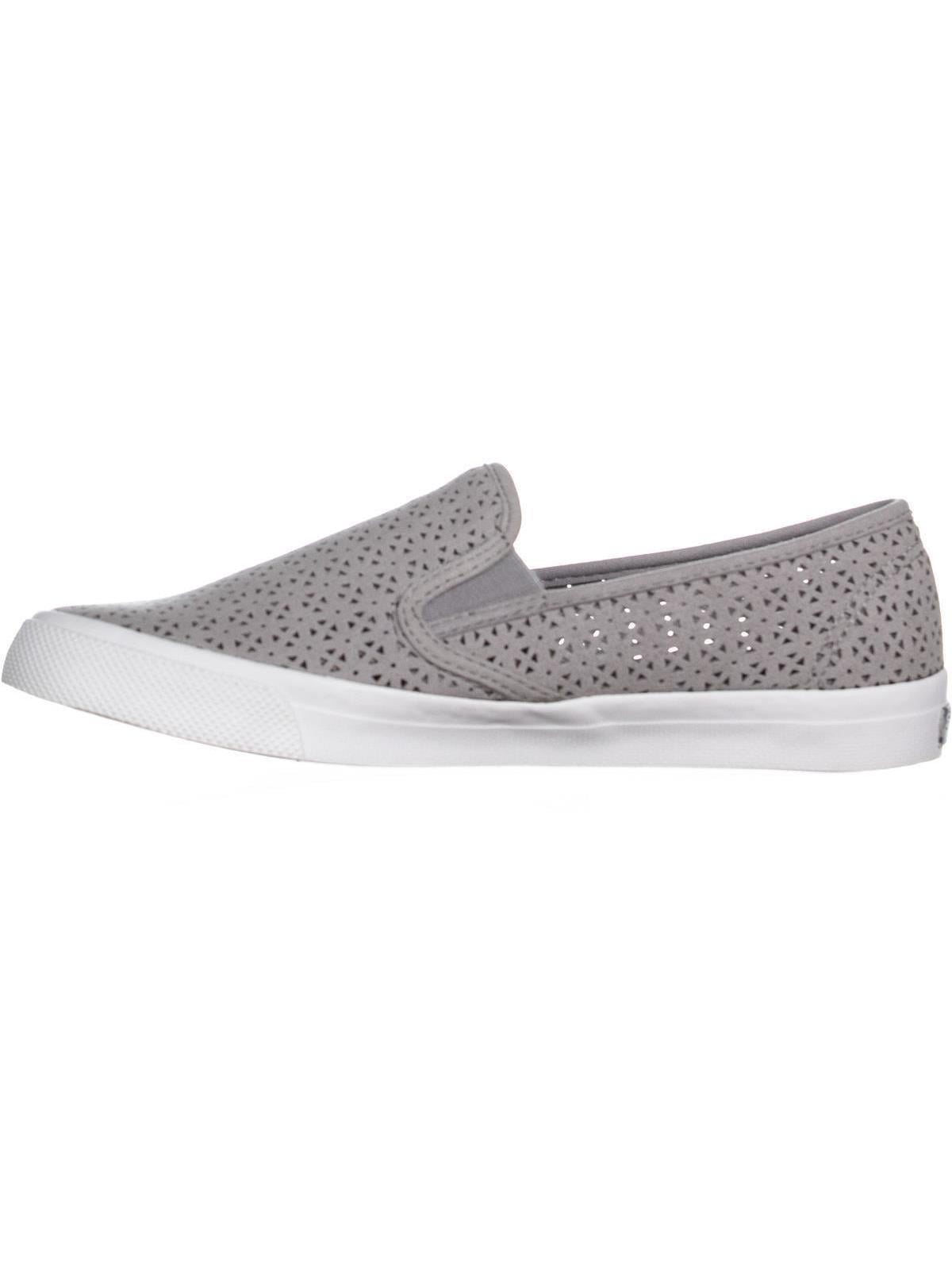 sperry seaside perforated sneaker grey