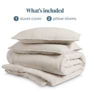 Bare Home Washed Duvet Cover Set - Ultra-Soft - Premium 1800 Collection - 3 Piece - King/Cal King, Fog