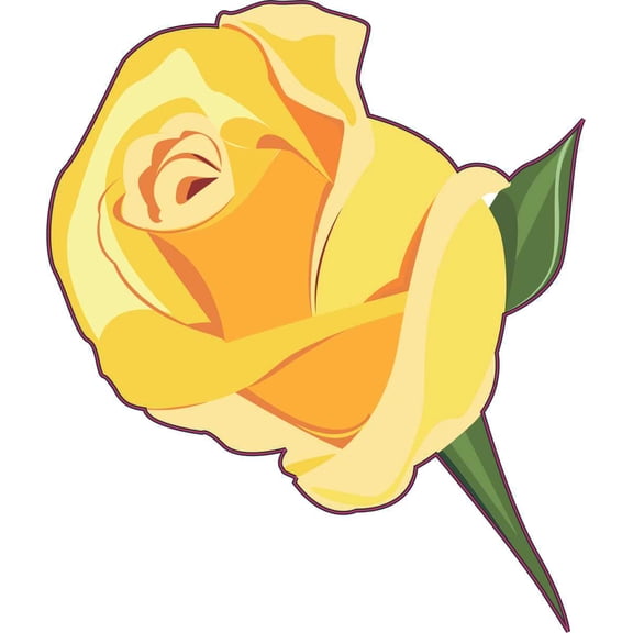 StickerTalk Yellow Rose Vinyl Sticker, 3.5 inches x 4 inches