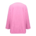 thumbnail image 4 of Plus Size Tops for Womens Tops Fashion Casual Loose Fashion Long Sleeve Solid Color Round Neck Pullover Shirt, 4 of 5