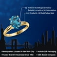 thumbnail image 2 of Gem Stone King 14K Yellow Gold London Blue Topaz Engagement Ring for Women | 4.20 Cttw | Oval 11X9MM | Gemstone November Birthstone | Size 6, 2 of 6