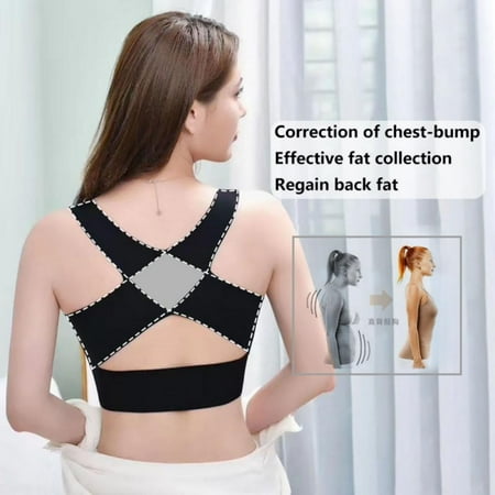 

Women s Comfort Wirefree Bra Humpback Corrected Seamless Latex Underwear Adjustable Front Buckle Underwireless Bra