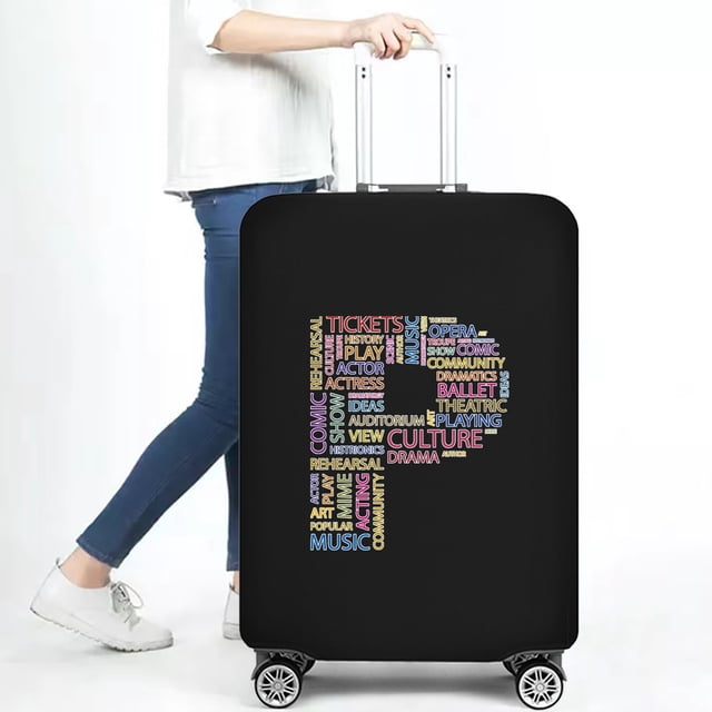 Stretch Luggage Cover Suitcase Covers Text Letter Printed Travel Accessories Printed Dust Cover 18''-28'' Inch Protective Case 8text P L