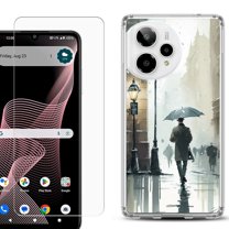 Phone Case for ATT Verge 2 5G, with Screen Protector, by OneToughShield - City in the rain