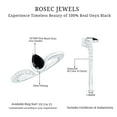 thumbnail image 4 of Rosec Jewels Black Onyx Promise Ring with Diamond - Open Cuff Ring - AAA Grade Onyx December Birthstone Ring - Ready to Gift, 14K White Gold, US 7.00, 4 of 7