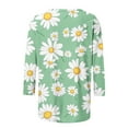thumbnail image 5 of Women's 3/4 Sleeve Shirts Henley Button up Tops Casual Loose Fit Printed Tee Fashion Blouses Comfy Clothes (XL, Green 1), 5 of 7