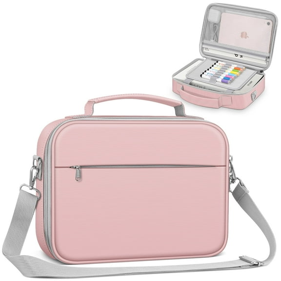 FINPAC Large Bible Cover with Shoulder Strap, Durable Carrying Case for Church, Bible Protection, Ideal Gift for Women, Pink