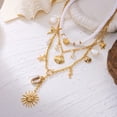 thumbnail image 6 of NICKSUN Boho Ocean Themed Layered Beaded Necklace, Multi-Layer Stackable Starfish Shell Imitation Pearl Choker, Summer Vacation Beach Statement Jewelry, 6 of 7