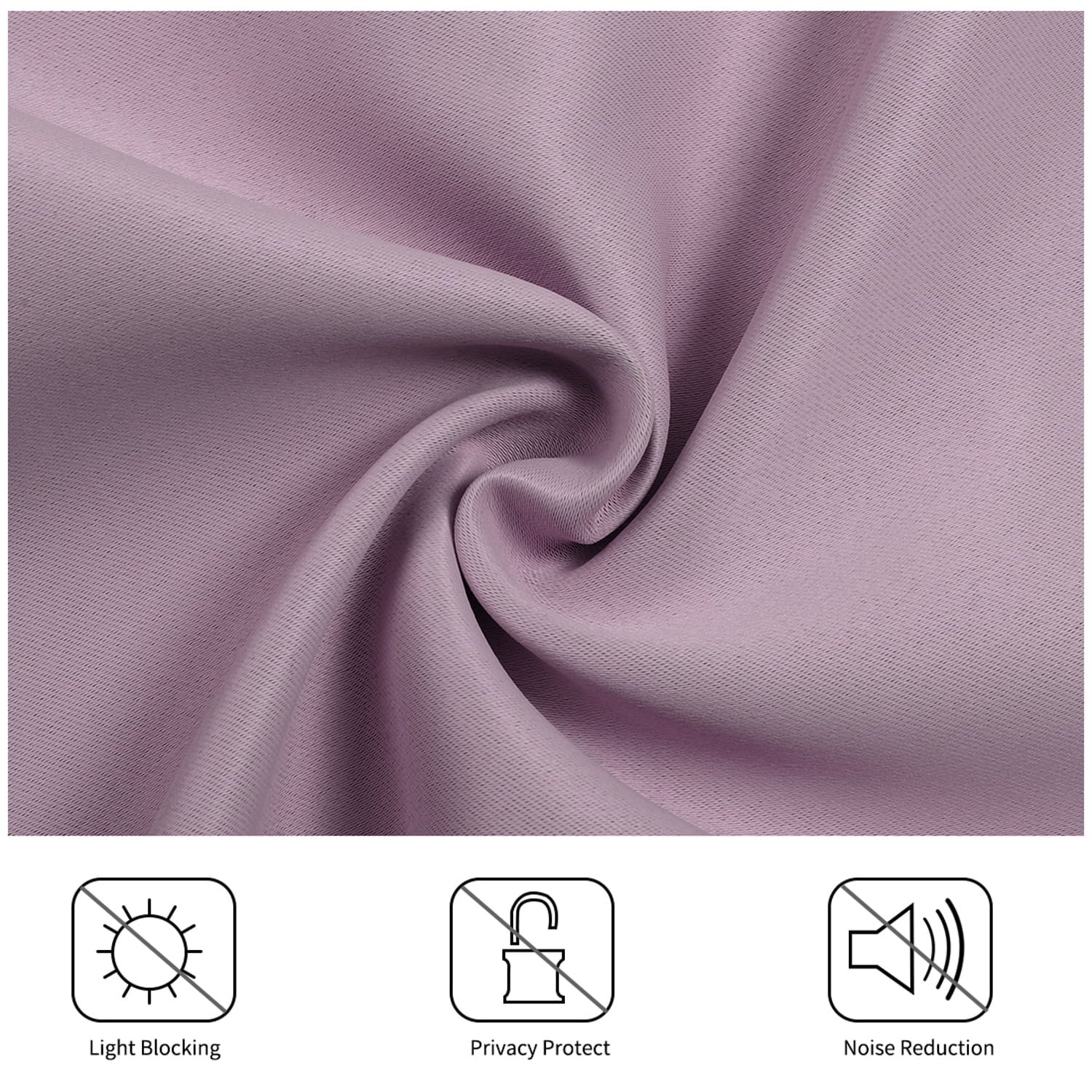 Unique Bargains Blockout Window Darkening Gorgeous Grommet Curtain Panels Set of 2 Lilac 52" x 95"