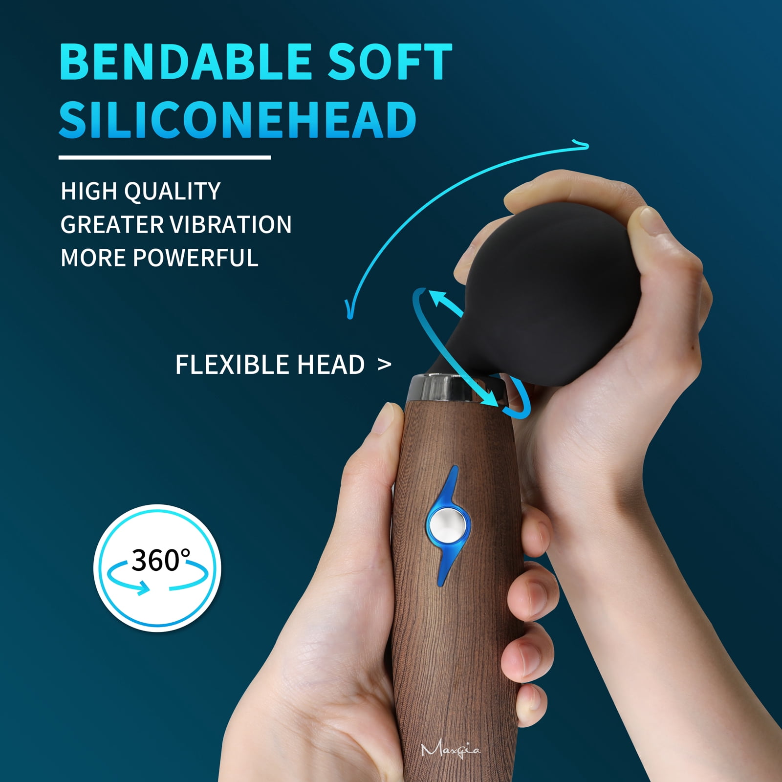 Maxgia MJOLLNIR, Electric Cordless Muslce Handheld Massager, Deep Tissue Back Massager with Linear Speeds for Back, Neck, Shoulder, Leg, Trigger Point, Pain Relief, Muscle Recovery