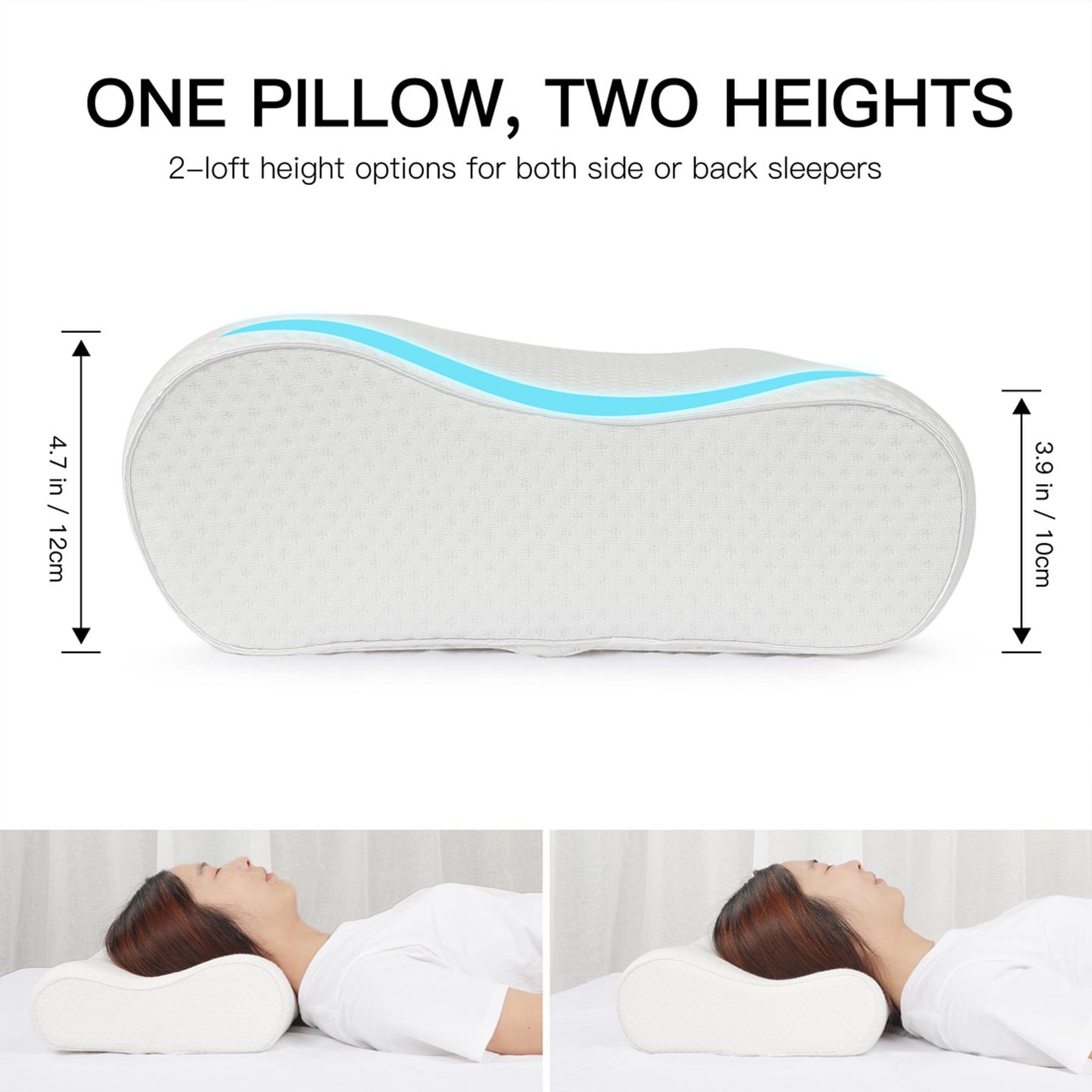 Sleeping Contoured Memory Foam Pillow Bed Neck Support Pillow 50 X