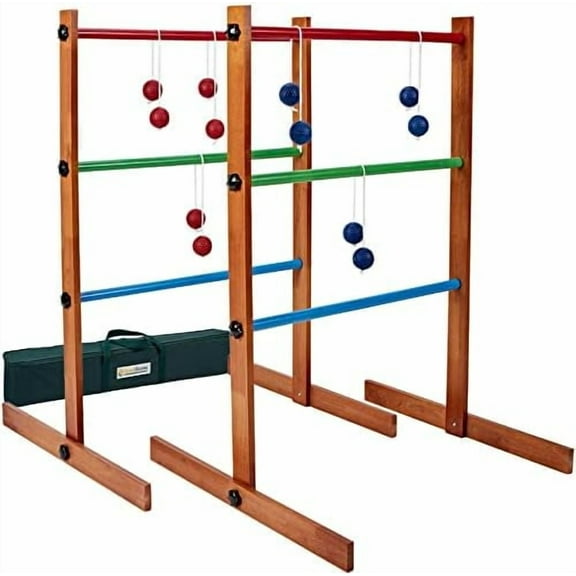 Ladder Toss Outdoor Game, Wooden Golf Tossing Set with 6 Ball Bolas & Carrying Bag, Lawn Backyard Games for Teenager & Adult & Family$$Sport & Recreation Other