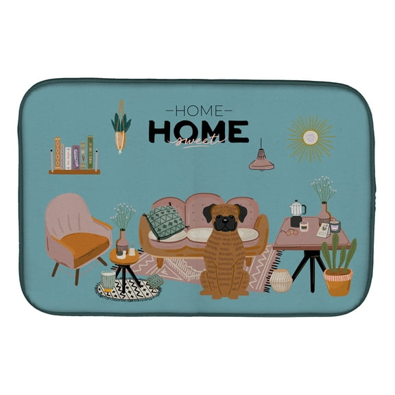 Brindle Boxer Sweet Home Dish Drying Mat