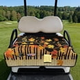 thumbnail image 2 of COEQINE Golf Cart Seat Towel Quilted Protective Cover with Carrying Handle, Universal Fit Autumn Decor, 4 Front Pockets, Fits for Most 2 Seats Club Car, Fall Piano Keyboard Maple Leaf, 2 of 8