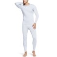 thumbnail image 2 of Men's Winter Microfiber Thermal Fleece Lined Ultra Soft Long Johns Underwear 2 Pcs Set White, 2 of 4