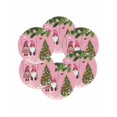 thumbnail image 7 of 15 Inch Round Placemats Set of 6, Pink Gnomes Christmas Non Slip Heat Insulation PP Table Mats, Xmas Tree Balls Snowflake Washable Place Mats for Kitchen Dining Party Table Decor, 7 of 7