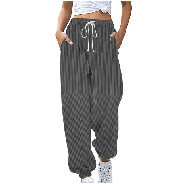 Amzcrzy Womens Sweatpants 2025 Spring Fall Fashion Elastic Waist Drawstring Sports Pants Loose Plus Size Breathable Versatile Sweatpants with Pockets