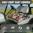 thumbnail image 3 of Yuyamidu Hippie Flowers Golf Cart Seat Covers with 4 Pockets Floral Club Car Seat Cushion Covers for More 2 Person Seats Floral Golf Cart Seat Towel Blanket, 3 of 7