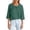 Light Green, variant on Ladies Tops and Blouses Round Neck 3/4 Sleeve Pleated Front Line Rugby Shirt for Women,RD2,XL