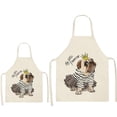 thumbnail image 1 of Awdenio DOG PUG Printed Cotton Linen Sleeveless Apron Kitchen, 1 of 1