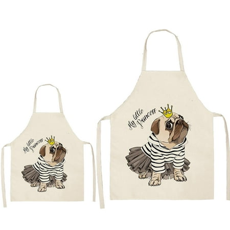 

YYNKM Kitchen Gadgets DOG PUG Printed Cotton Linen Sleeveless Apron Kitchen Home & Kitchen on Clearance Deals