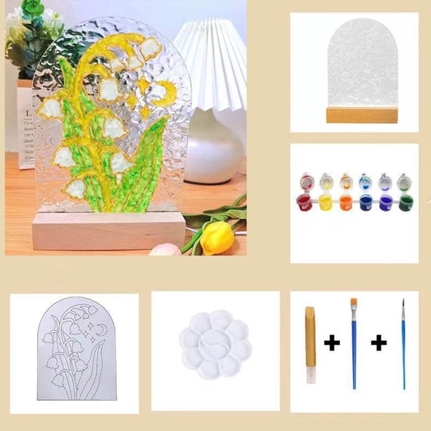 onlyliua Ofertas Del Día Por Tiempo Limitado Luz de Noche con Ondas de Agua para Hacer Tu Mismo, Luz Ambiental de Flores Acrílicas, Adorno para Dormitorio, Regalo para Día Del Niño