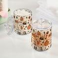 thumbnail image 2 of Yayeee 2 Pack Qtip Holder Bathroom Cotton Swab Canister with Lid Clear Dispenser Set, Beige Fall Leaves, 2 of 6
