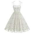 thumbnail image 2 of Womens Summer Halloween Bow Camisole Mesh Yarn Embroidery Style Full Dress, 2 of 9