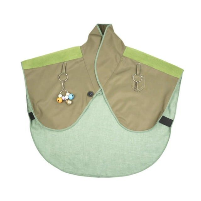 Parrot Anti Scratch Shoulder Protector Paver Shawl con tobillera para pájaros colgantes y campanas para guacamayos pequeños loros medianos láscecos Verde