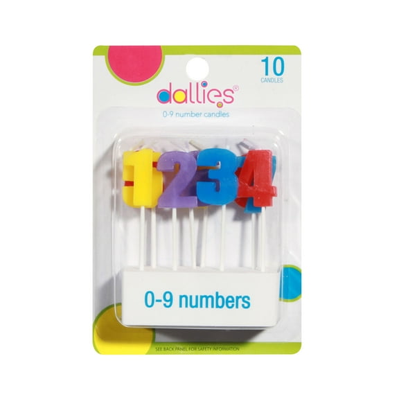Dallies 0-9 Pick Candles 10ct 2.2cm