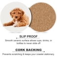 thumbnail image 6 of SKYSONIC Round Drink Coasters 1 Pcs Irish Doodle Pup Absorbent Ceramic Coaster with Cork Base for Coffee Cups Housewarming Gift for Home Decor, 6 of 6