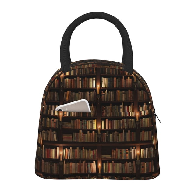 Easygdp Bookshelves Bolsa de Almuerzo Insulada Grande, Forro de Aluminio, Diseño Espacioso, a Prueba de Fugas, Ideal para Trabajo, Picnics, Viajes y Actividades al Aire Libre