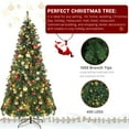 thumbnail image 5 of 7FT Pre-Lit Artificial Christmas Tree with 450 Warm White LED Lights, 8 Lighting Modes, 1050 PVC Branch Tips, Iron Stand, Easy Assembly, Remote Control Included, Green, 5 of 7
