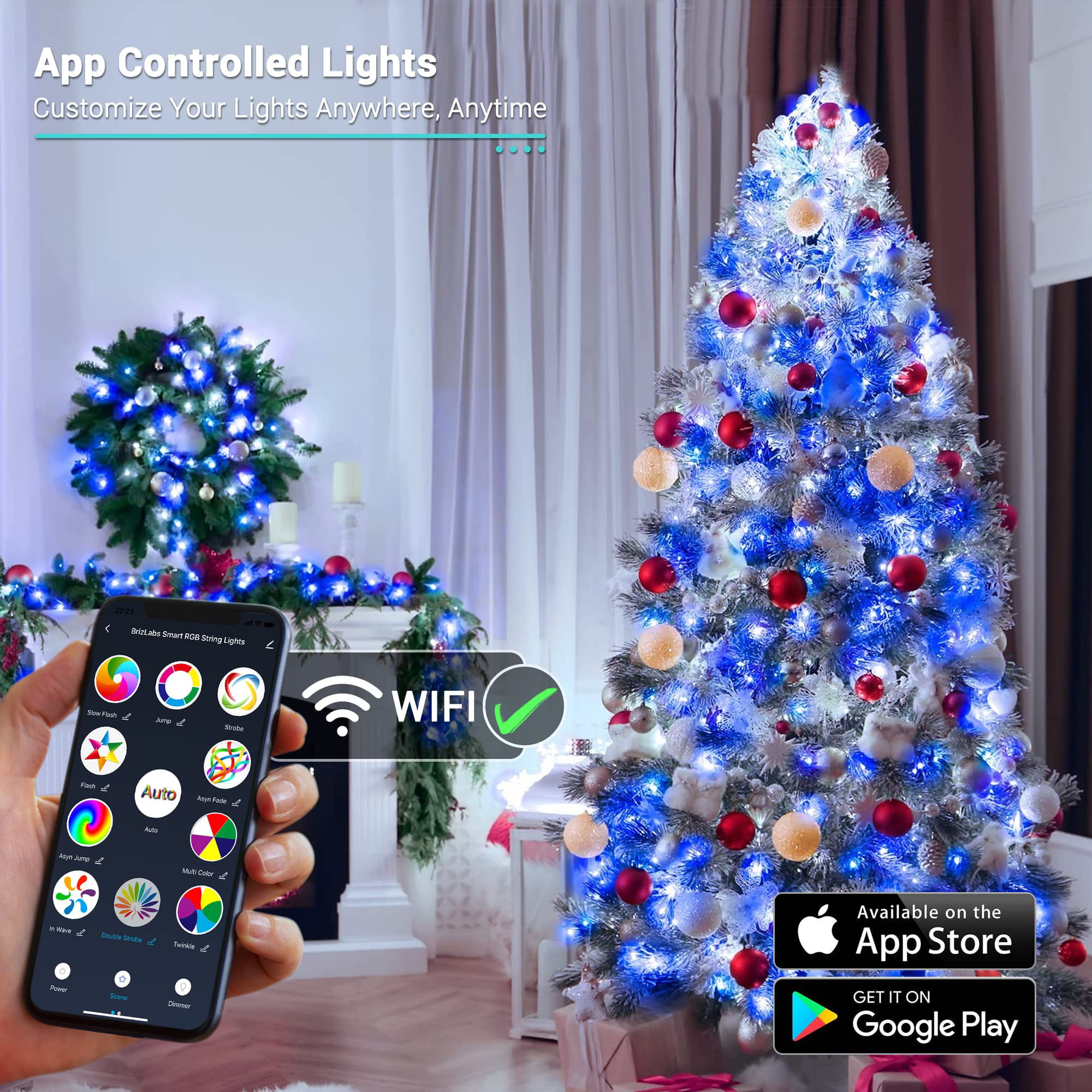 Tcamp Color Changing Christmas Tree Lights Outdoor Indoor, 800 LED 262ft  Warm White Multicolor Chris…See more Tcamp Color Changing Christmas Tree