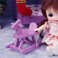 thumbnail image 3 of Lindo 1:12 casa de de púrpura mecedora sil miniatura Mini modelo de muebles para niñas juguete decoración de Sunnimix Caballo balancín de casa de muñecas, 3 of 8