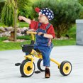 thumbnail image 2 of Qaba Tricycle pour Enfants de 2 à 5 Ans, Vélo pour Tout-Petits avec Siège Ajustable, Jaune, 2 of 9