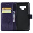 thumbnail image 4 of Galaxy Note 9 Wallet Case,  Samsung Note 9 Edge [Embossed Cat & Tree] PU Leather Full Body Protective Case Folio Flip Stand Cover with Card Holder for Samsung Galaxy Note 9, Purple, 4 of 8