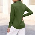 thumbnail image 4 of Women's Classic Collar Long Sleeve Button Down Shirt in Solid Color for Casual and Professional Wear, 4 of 5
