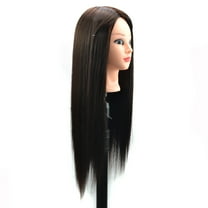 Hair Styling Practice Mannequin Head with High-Temperature Silk Hair, 60cm Length for Cutting and Braiding Training, Silicon Base for Salon Students