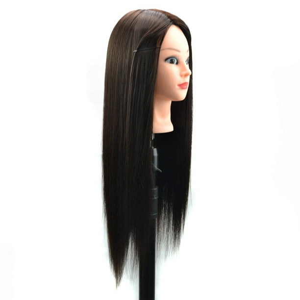 Pelucas con flequillo para mujer, peluca ondulada suelta, maniquí de práctica para peinar el cabello, cabeza de entrenamiento para pelucas de peluquería.