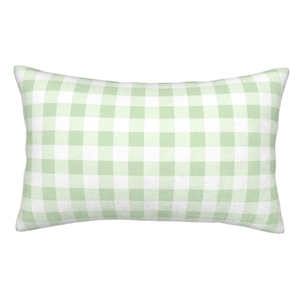 Balery Pistachio Green Checkboard Funda de Cojín Estampada, Regalos para Mujeres, Regalos de Amor para Ella, Regalos para Novia o Esposa, Funda de Almohada-16"x24"