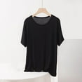 thumbnail image 6 of Hvyesh Plus Size T-Shirts for Women Short Sleeve Basic Tees Soft Crew Neck Trendy Summer Tops for Casual Outfits 2025, 6 of 6